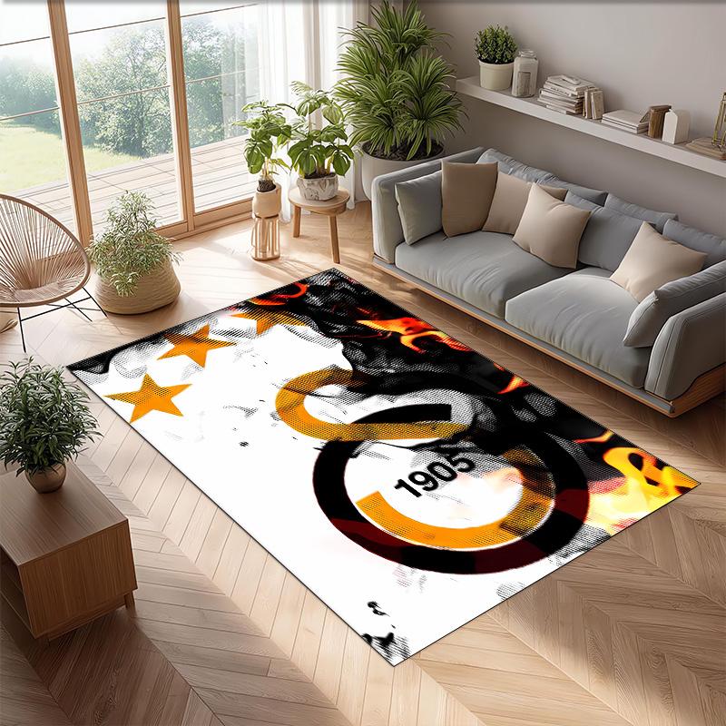 Galatasaray Fußball Aufdruck Flanell Teppich rutschfest weich Polyester Boden Teppich Indoor Dekor Matte für Schlafzimmer Wohnzimmer Sofa