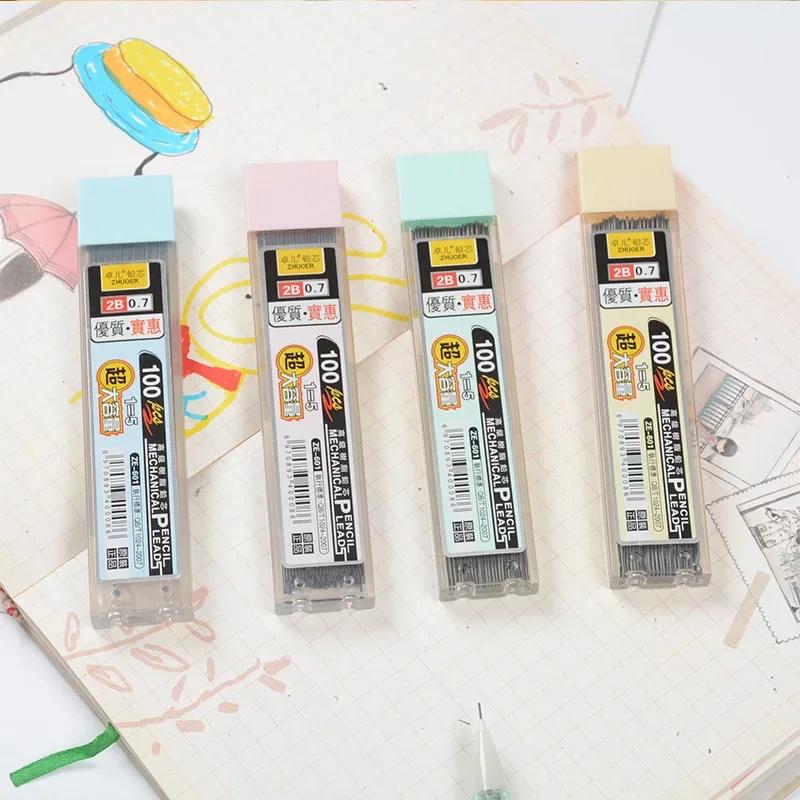 100Pcs/Box Mechanical Pencil Lead 0.5mm/0.7mm 2B Pencil Rod Automatic Pencil Lead Refill School Art Sketch Drawing Supplies