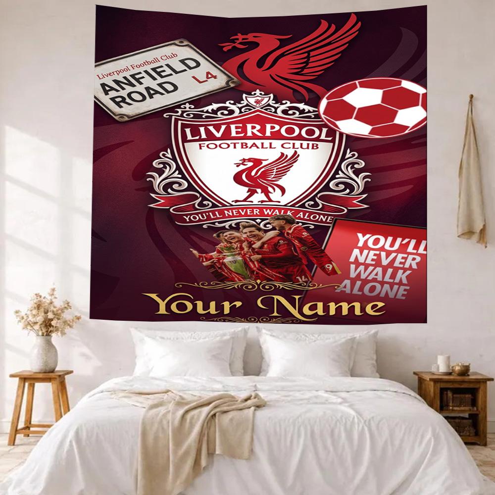 Liverpool Takımı Özel Adınız Duvar Dekoru Duvar Halısı Sanatı Evcil Hayvan Anma Doğum Günü Düğün Partisi Arka Planı Aile Hediyesi