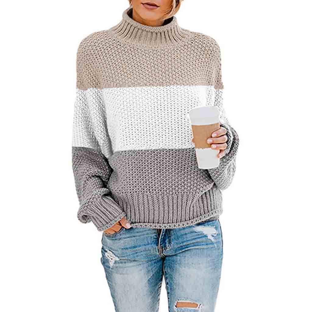 Womens Off The Shoulder Sweater Casual   Knitted Loose Long Sleeve Pullover