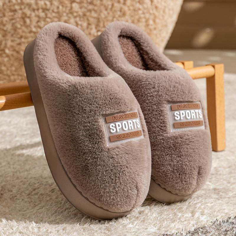Bow cotton slippers women's autumn and winter new indoor home non-slip thick bottom warm plush cotton mop