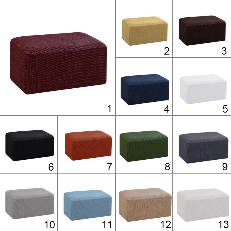 Simple Elastic All-inclusive Sofa Footstool Cover Thickened Chair Covers Ottoman Cover Solid Color Pedal Cover Slipcover