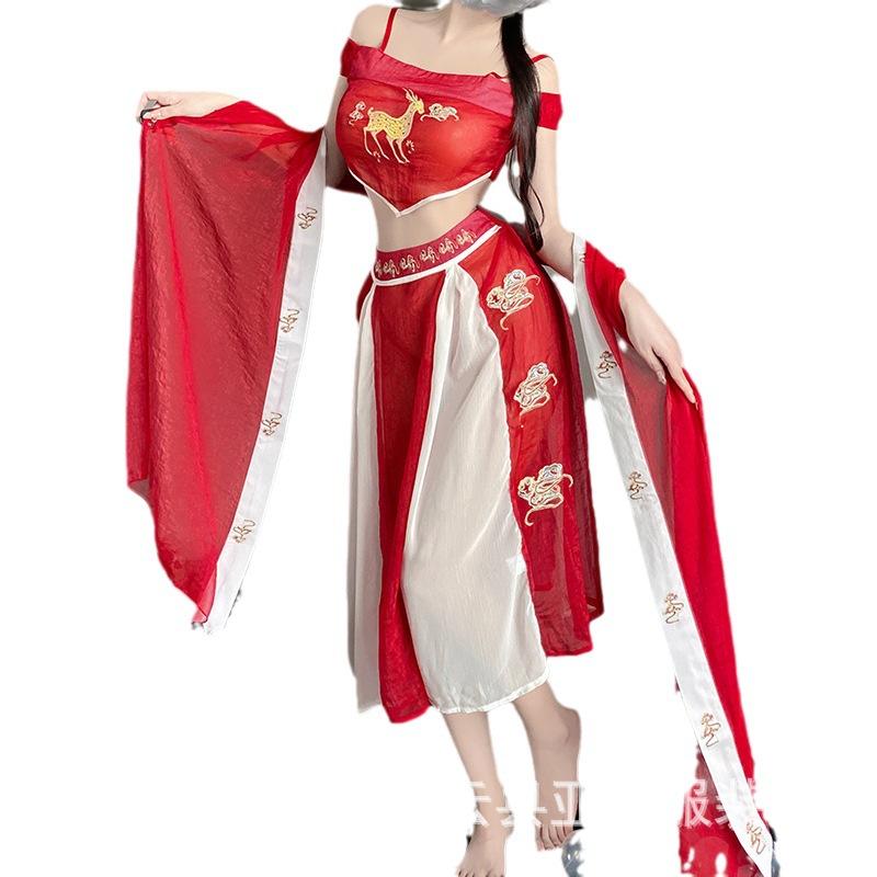 Erotic underwear women's sexy pajamas antique Hanfu temptation cheongsam uniform flirting hot suit