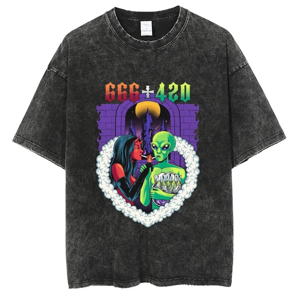 Alles Verbunden Fühlt Einander Schädel Internet Übergroßes T-Shirt Baumwoll-T-Shirt Herren Y2K T-Shirt Kleidung Oberteil T-Shirt