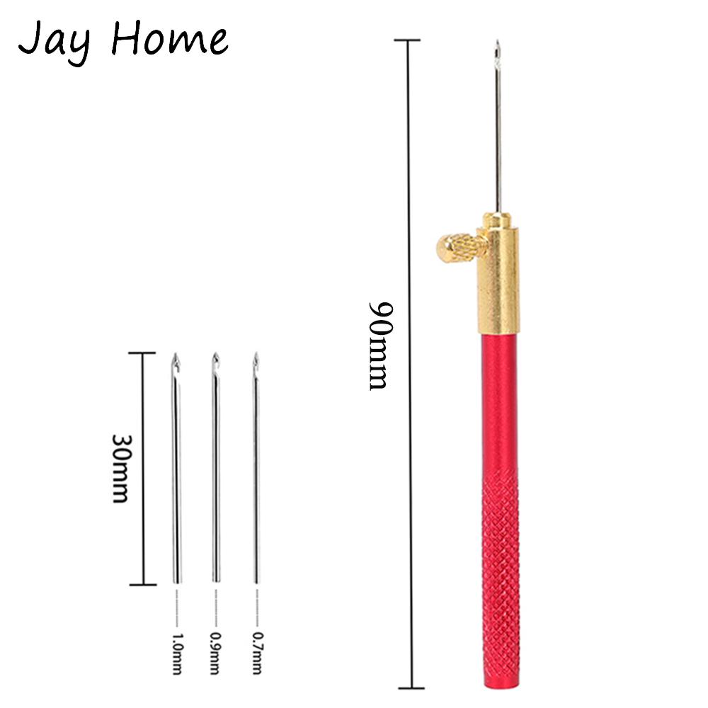 Tambour Crochet Hook with 3 Needles Set Embroidery Beading Needle Tools Stitching French Crochet DIY Craft Sewing Accessories