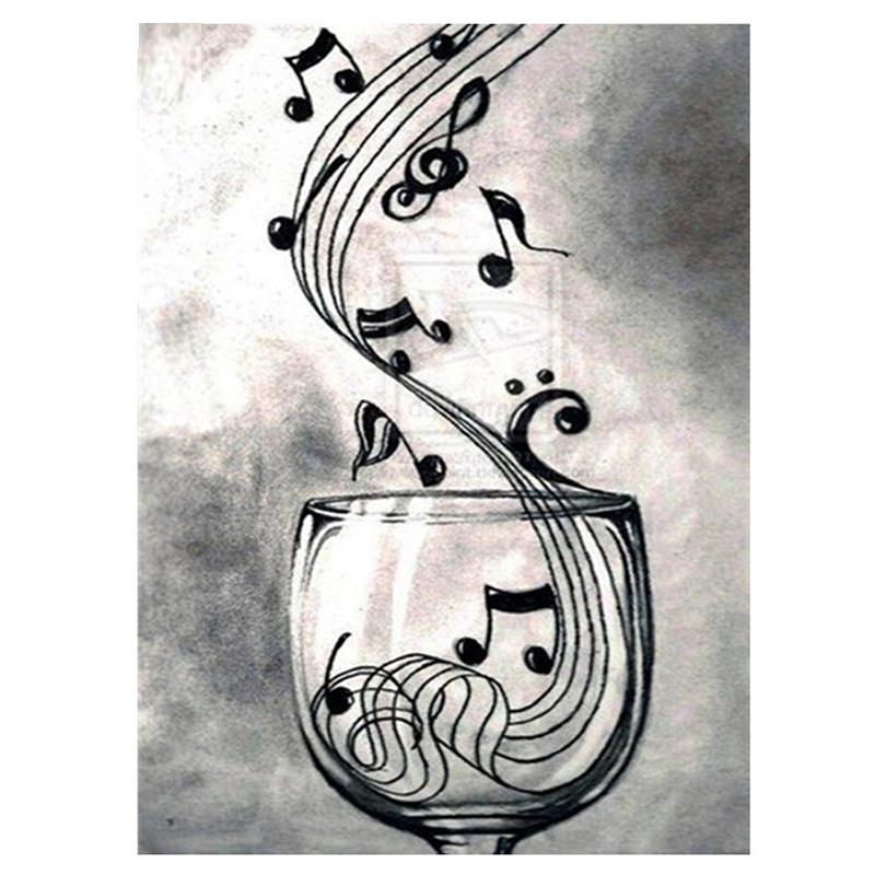 

Полный 5D Diy Алмазная картина Кубок Ноты Алмазная вышивка Полный лежал вышивка крестом Домашний декор Подарок ручной работы