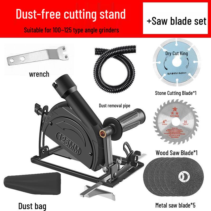 Universal Angle Grinder Stand: Adjustable Cutting Base with Polishing and Sawing Capabilities, Includes Protective Cover