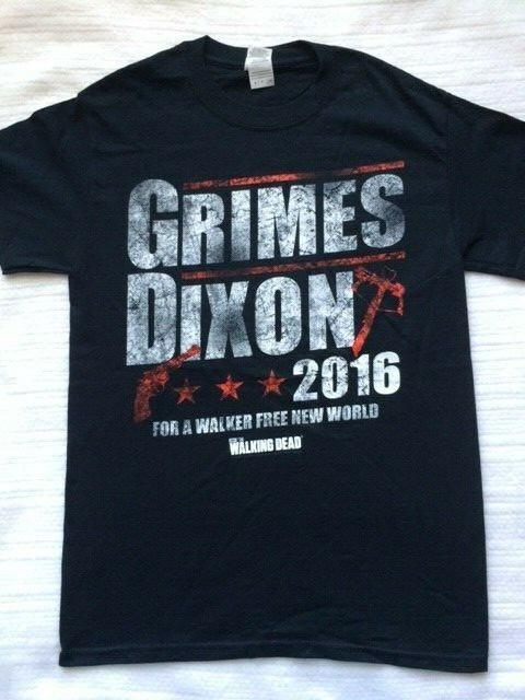 Ходячие мертвецы Граймс Диксон 2016 Стиль выборов Черная футболка Новая Неношеная Унисекс футболка L