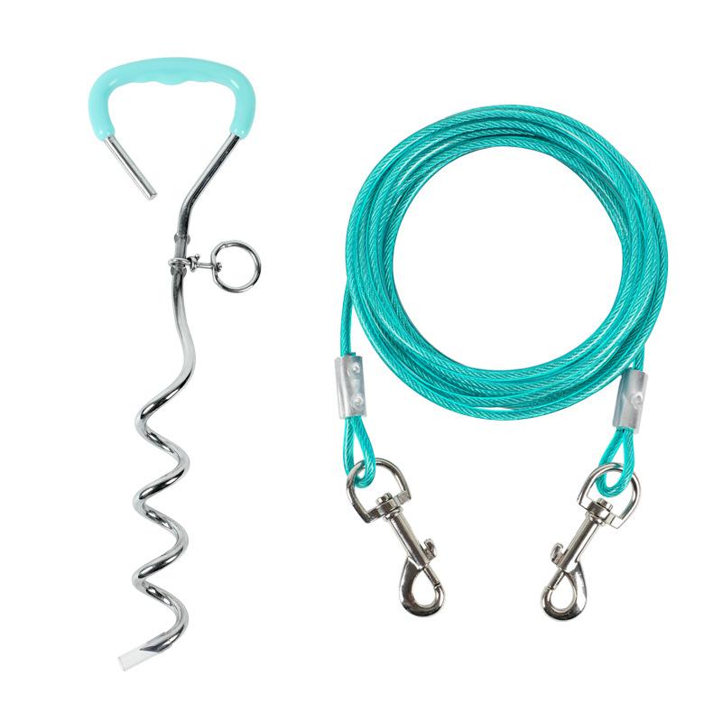 Pet leash dog leash dog pile wire rope tether dog leash ground nail outdoor pet products