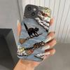 Abstrakte Kunst Katze Handyhülle Für iPhone 16e 16 15 14 13 12 11 Mini Pro Max X XR XSMax 8 7 6 6S Plus Weiche Silikon-Rückabdeckung