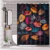 Herbstblätter Digitaldruck Polyester Wasserdichte Duschvorhang mit Haken, Wasserabweisend mit Tiermotiven für Alle Jahreszeiten