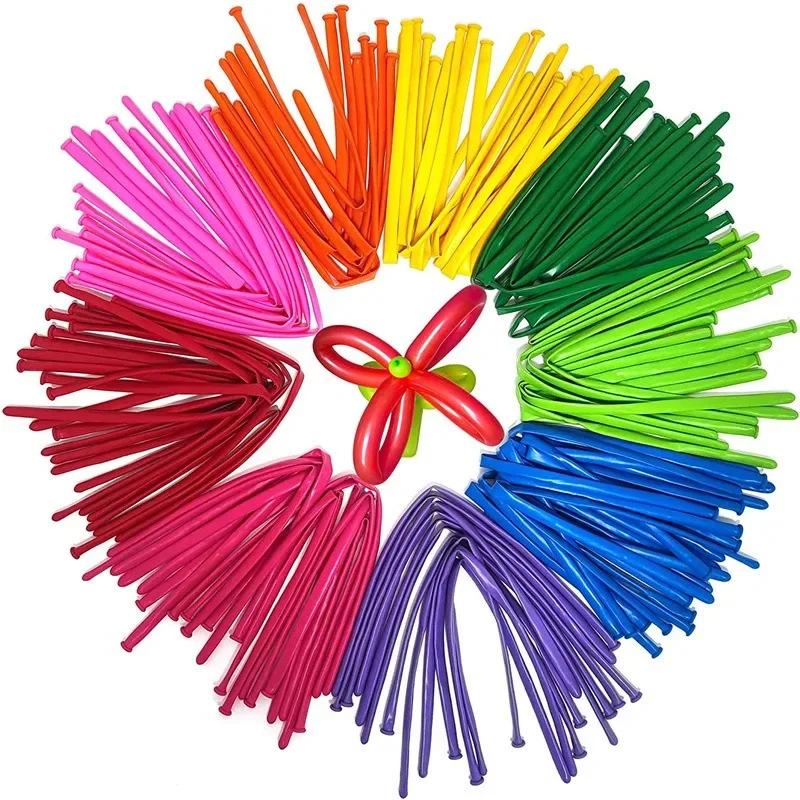 New 100Pcs/set Candy Colored Long Balloons Scene Decoration Party Supplies Handmade Balloon Bouquets Long Balloon Accessories