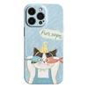 Lovely Cat Fish Glossy Film Hard PC Phone Case for Oppo A6 A5 A78 A3 A3X A60 A74 A38 A58 A96 A57 A76 A36 A17 A16e A55 Pro 4G 5G