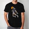 Astronaut Sees The Big Moon Men Graphic T Shirts Summer Loose Breathable High Quality Cotton Tshirt Classic Oneck Shortsleev