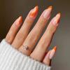 Wear Armor, French Simple Nail Piece, Wear Nail Orange Line Nail Art Finished Fake Nail Piece Nails