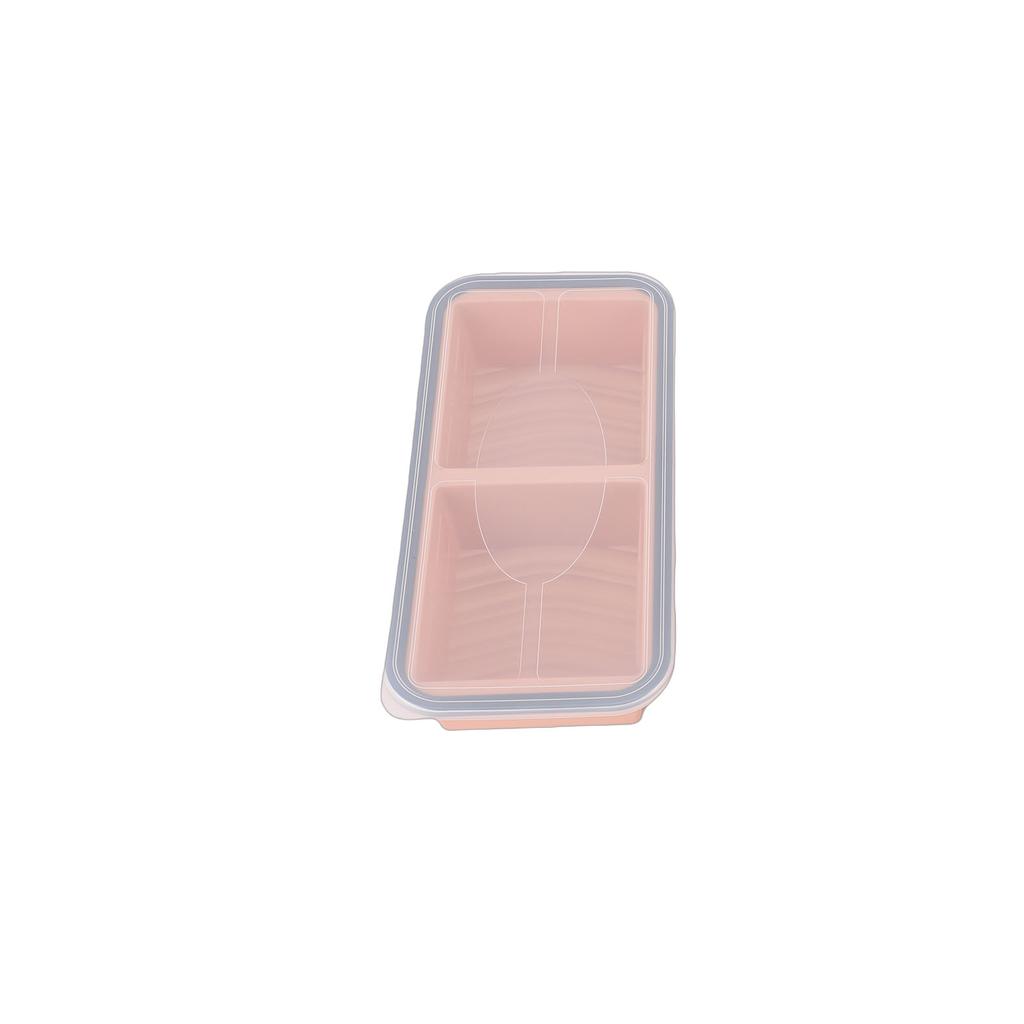3Pcs Silicone Freezer Tray with Lids 2 3 4 Compartment Multi Size Mould Stackable Food Containers Set