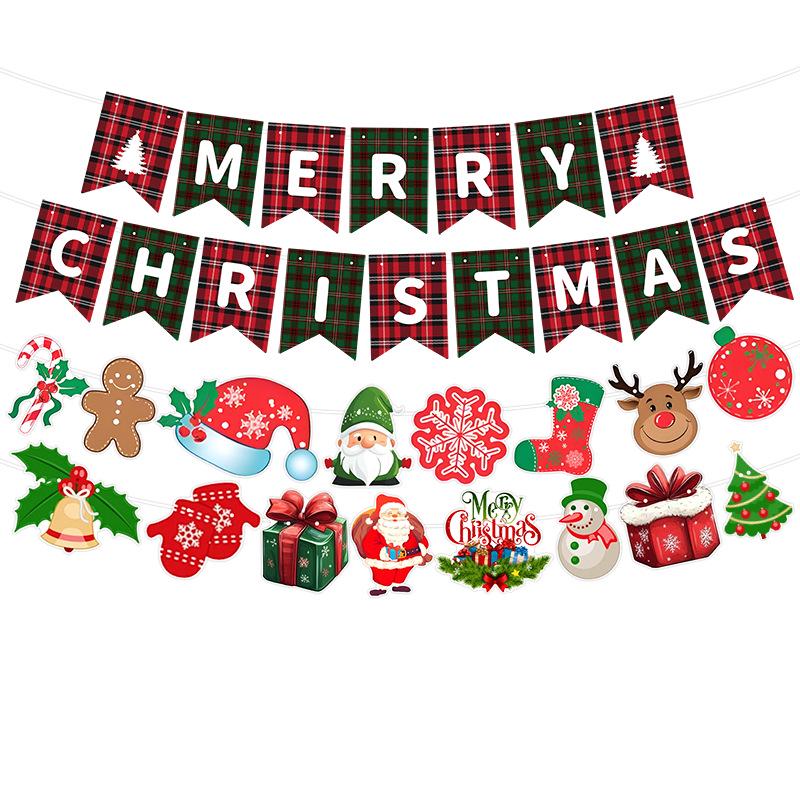 Christmas Banner: MERRY CHRISTMAS Hanging Decoration Flag