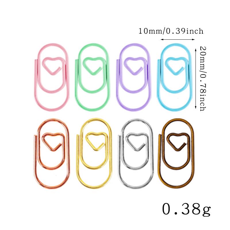 Mini Gold Heart Paperclip Set - Cute Shaped Binder Clips for Student Planners