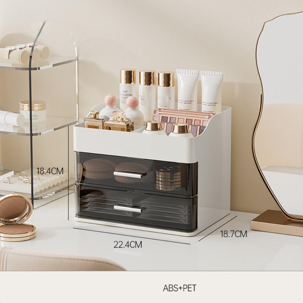 

Transparent Cosmetic Storage Box Dust Proof Cosmetics Storage Rack New Makeup Organizer Box White