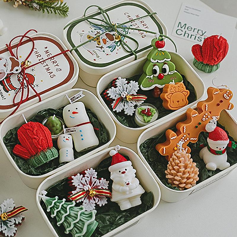 1 Set Atmosphere Cozy Handmade Long-Lasting Candle Gift-Worthy Gift Festive Christmas Fragrant Set Travel-Friendly 17.3x12x6.6cm