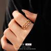 New Chinese Style Bamboo Knot Three-layer Opening Retro Personality Cold Style Ring