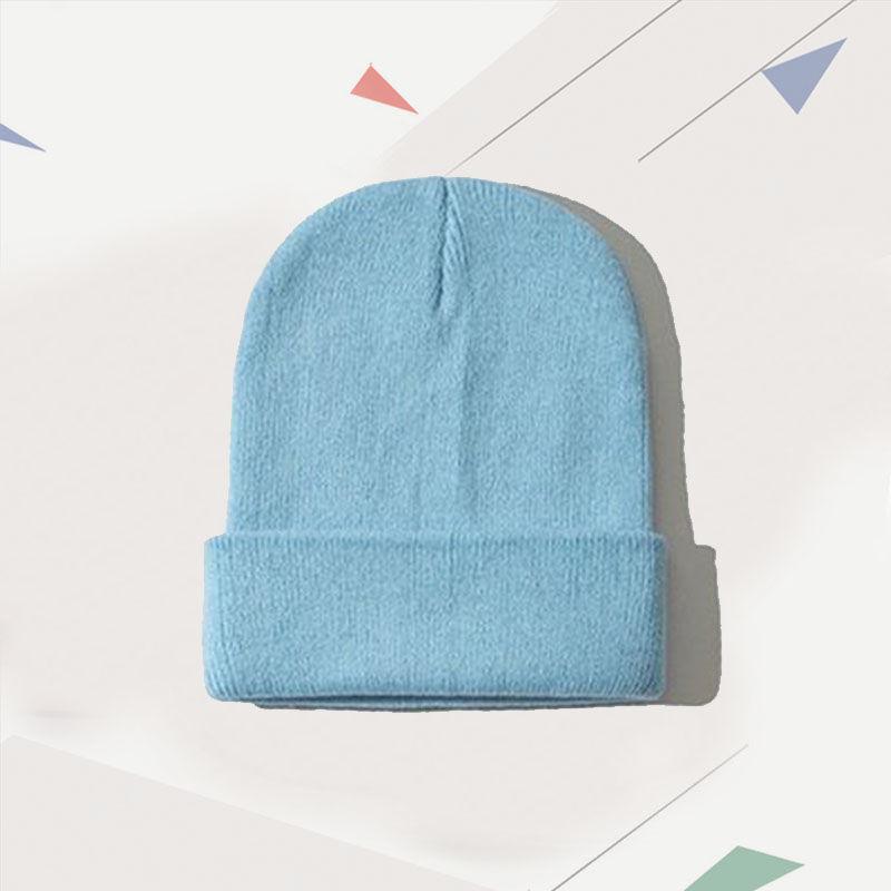 Custom Logo Winter Warm Beanie Personalized Embroidered Knitted Hat Team Stocking Skull Balaclava DIY One hat no logo синий