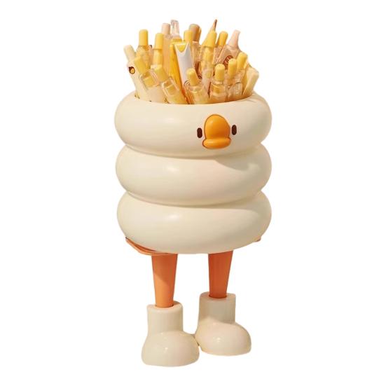 Pen Holder Cartoon Style Ice Cream Duck Shape Pen Organizer Large
