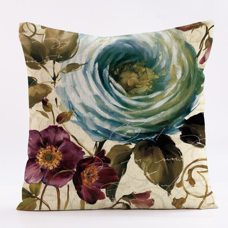 Retro Blumenmuster Kissenbezug mit kurzem Plüschdruck für Wohnzimmer Sofa Dekoration Kissenbezug Kissenbezüge