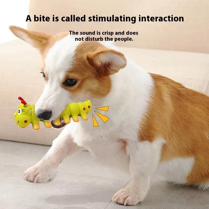 Dog Vocal Toy Pet Latex Caterpillar Squeaky Slow Rebound Decompression Simulation Caterpillar Playing Pet Latex Sound Toy