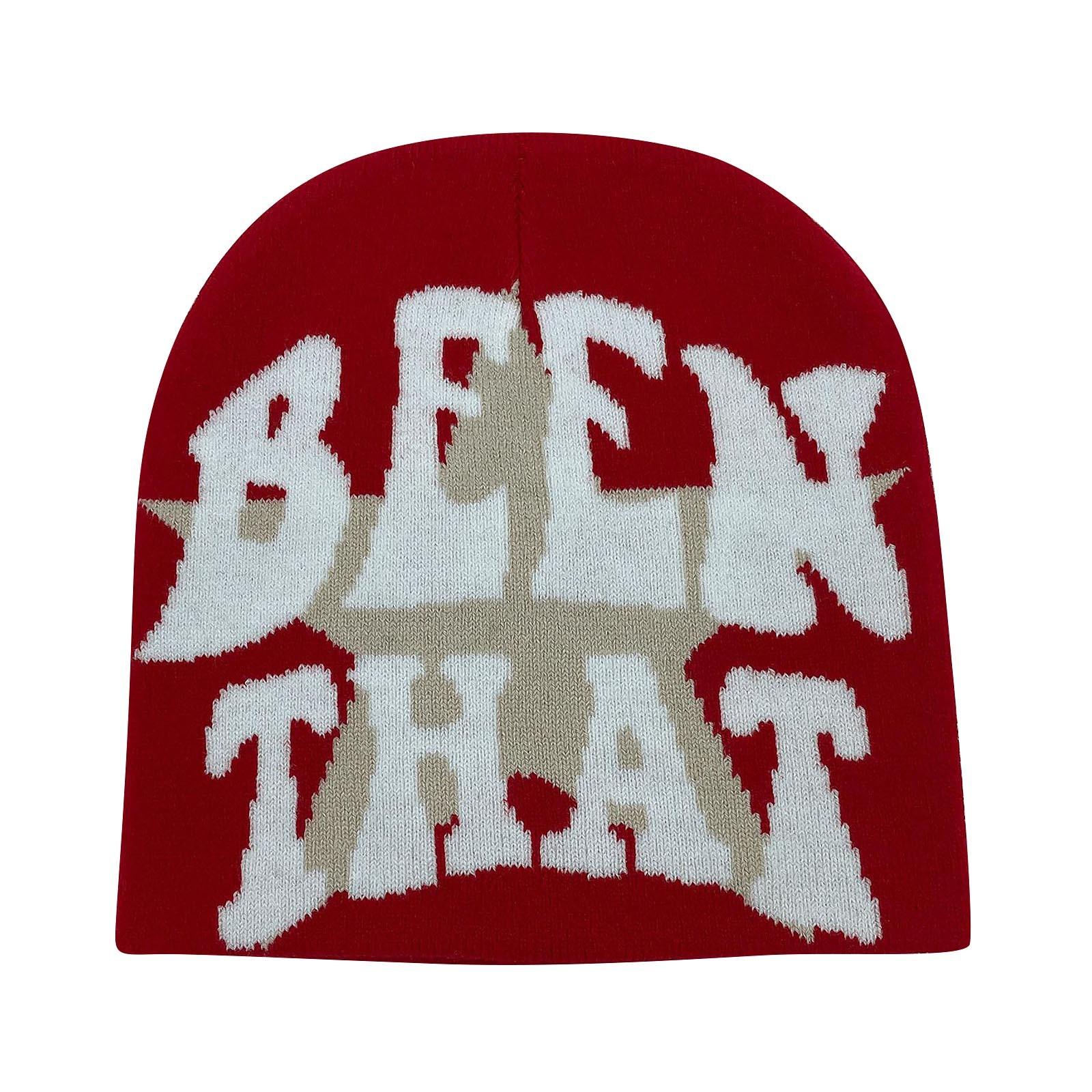 

Модная теплая вязаная шапка для мужчин и женщин с буквами в стиле хип-хоп Модная теплая шапка One Size красный