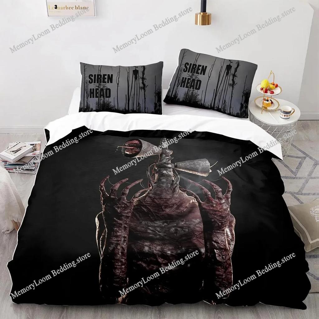 Set Biancheria da Letto Stampa 3D Siren Head Singolo Gemello Matrimoniale Queen King Size Set Letto per Camera da Letto Adulti Bambini Copripiumino