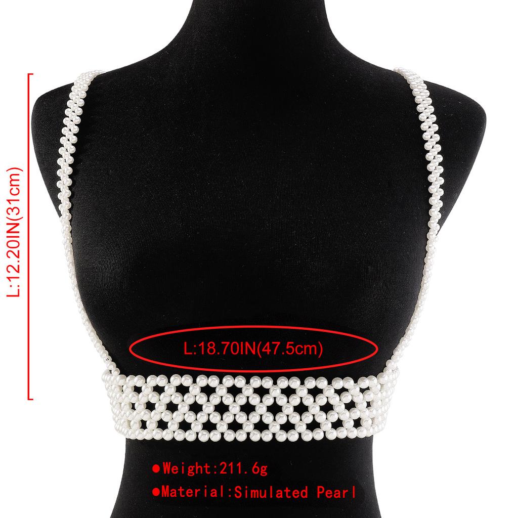 French Heavy-duty Personalized Body Chain Beaded Braided Sweet Cool Nightclub Sexy Internet Celebrity Body Chain