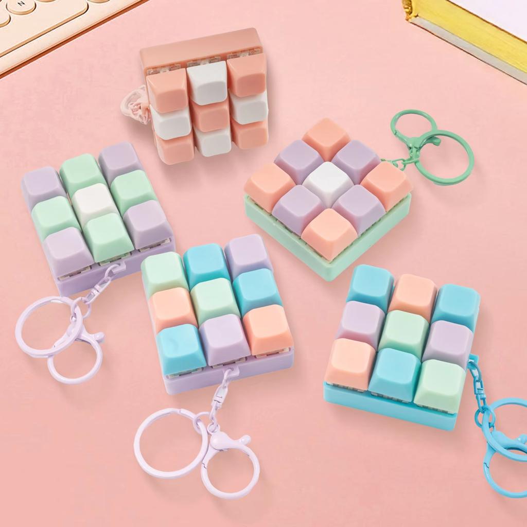 1Pcs Random Color Fidget Decompression 9 Keyboard Key Toy For Adults Antistress Toys Anti Stress Finger Keyboard Games