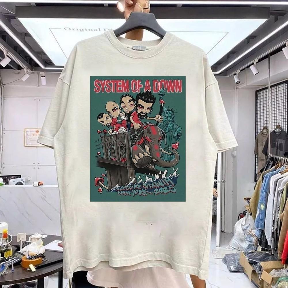 

System Of A Down New York 2025 Metlife Stadium On August Shirt Reprint M