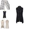 Retro Herr Steampunk Svansrock Jacquard Västrock Med Nedvikt Krage