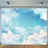 1 Stück, Polyester-Trägerstoff himmelblau Wolkenhintergrund weißes Banner Zeichentrickkuchen Geburtstag kleiner Stern Helligkeit Dusche