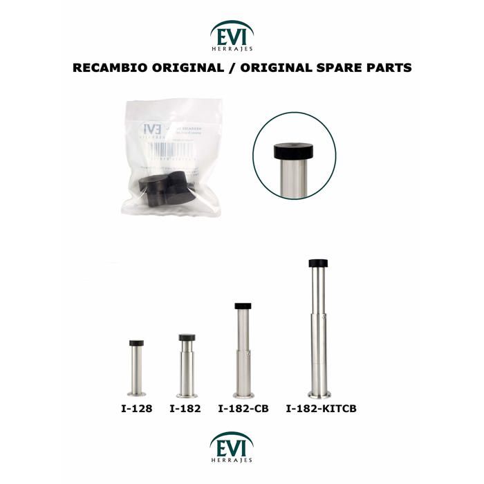 Rechange butée de porte - EVI HERRAJES - GomaT22x20-N - Caoutchouc - Lot 2 - Mural