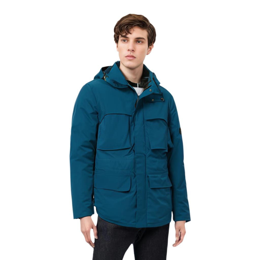 Timberland Windproof Warm Multi-Pocket Hooded Cotton Jacket Men Outerwear Medium-Blue A5TPNBZ4