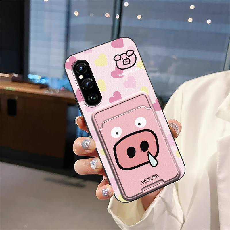 Card slot Shockproof Phone Case For Sony Xperia1 V 2023 Back Cover Card sleeve Fashion Design Soft case Dirt-resistant