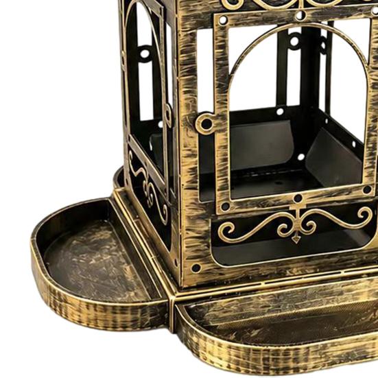 Solar Bird Feeder for Outdoors Hanging, Retro Carriage Shaped Metal Wild Bird Feeders, Solar Powered Garden Lantern for Patio, Yard, Gifts for Bird