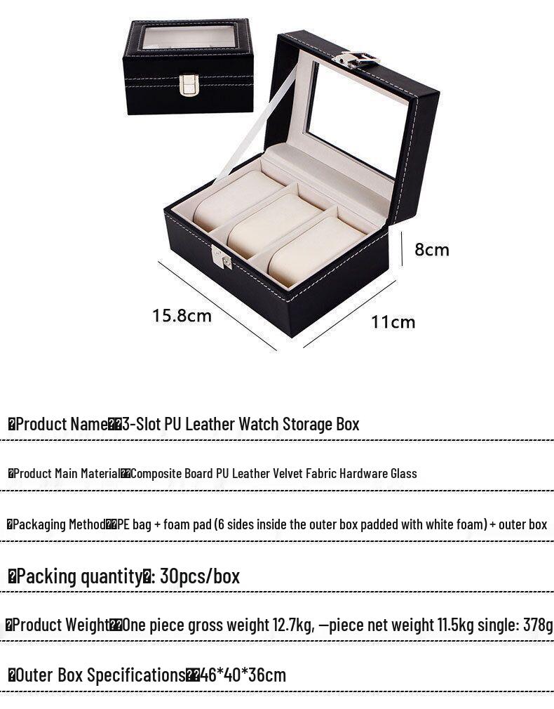 PU Leather Watch Display and Storage Box