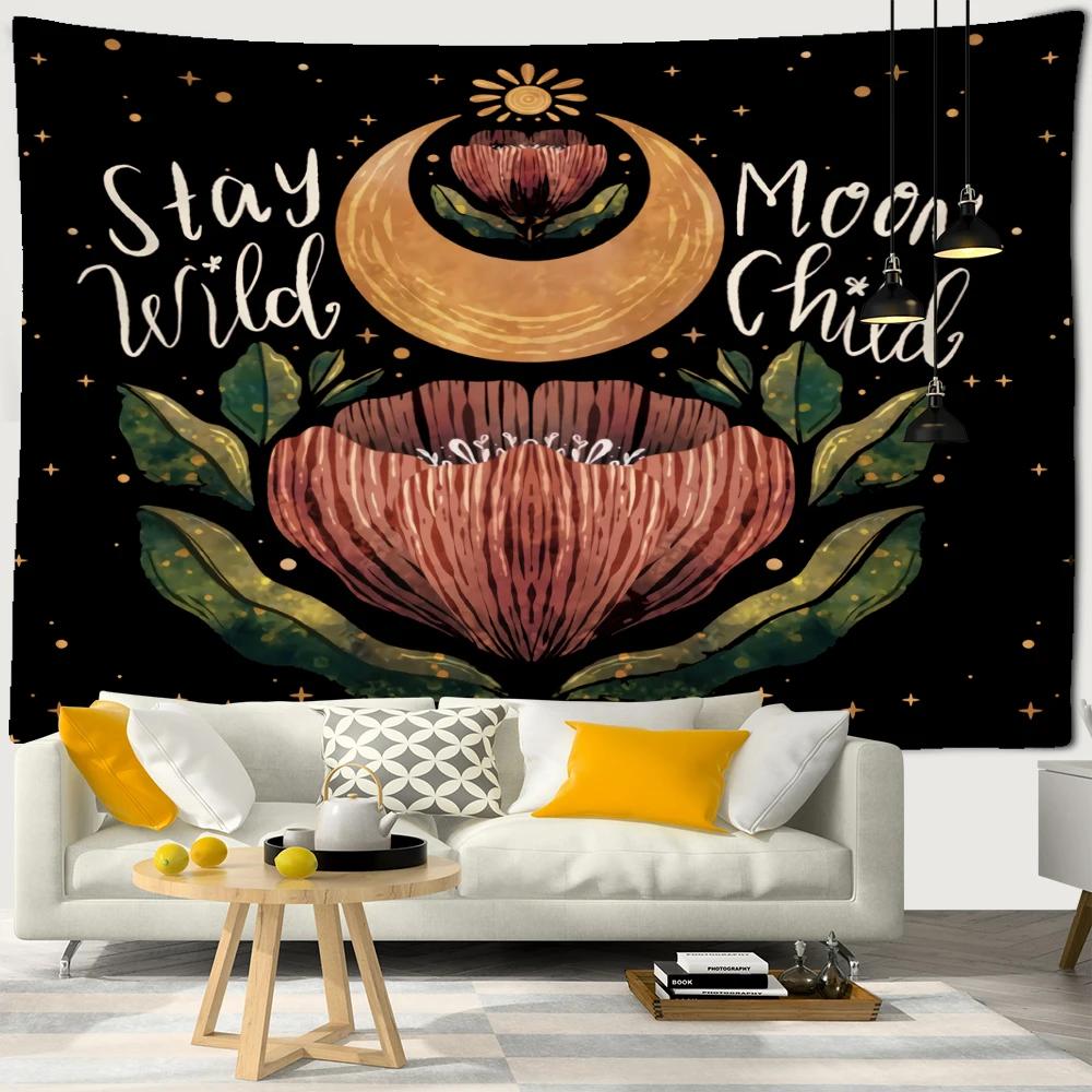 Hippie Mandala Witchcraft Home Bedroom Dorm Decor Bee Daisy Floral Pattern Tapestry Wall Hanging