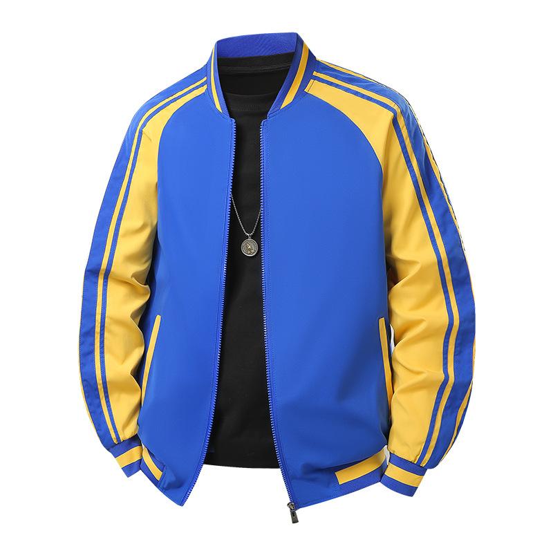 Men's Autumn and Winter Color-blocking Webbing Men's Casual Jacket Thin Baseball Uniform
