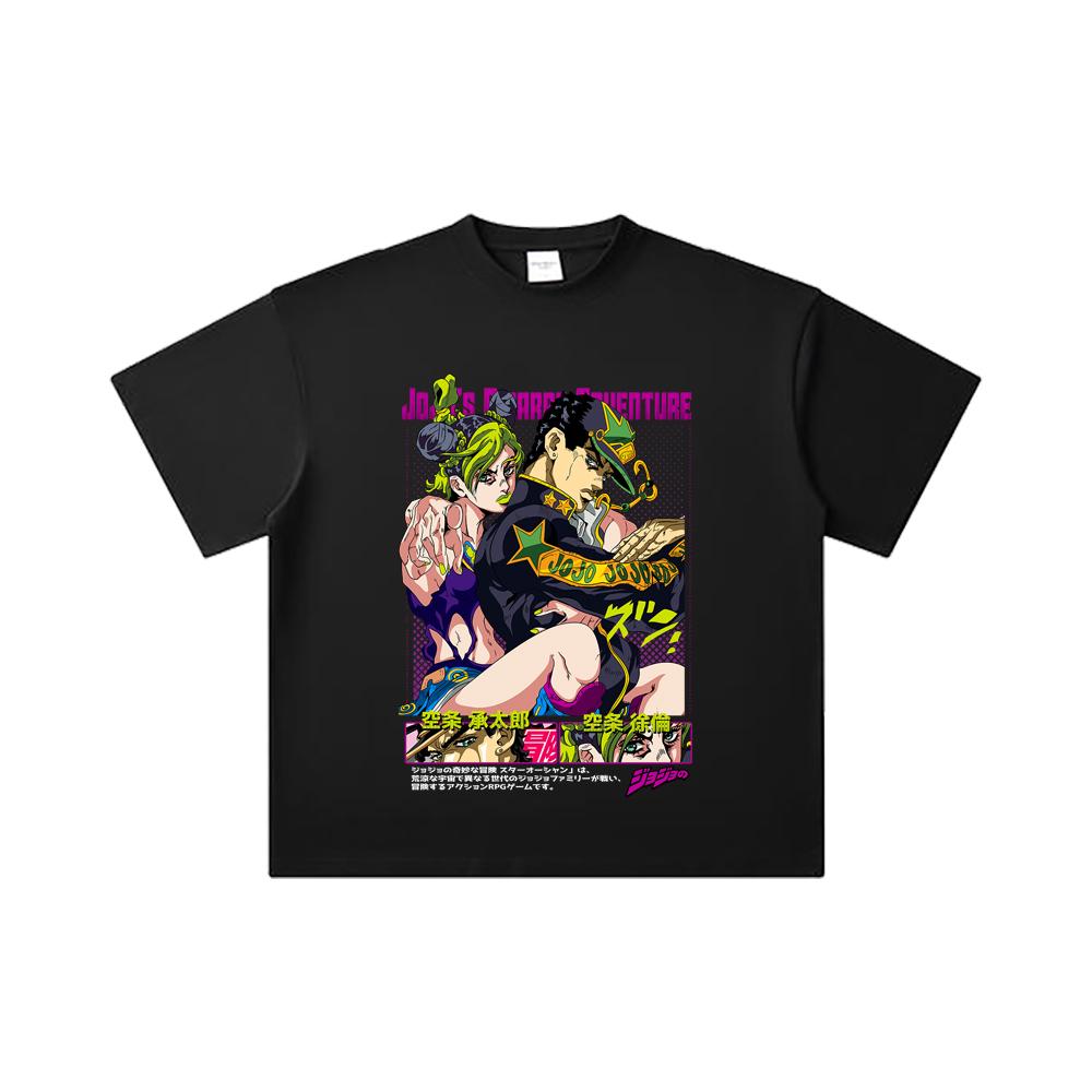260 GSM Double Yarn 32 Count 100% Cotton Jojo_s Bizzare V1 Jotaro Jolyne Print Unisex Heavy Cotton T Shirt