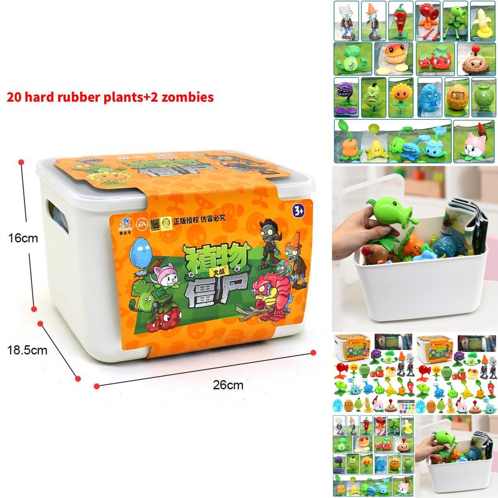 Plants Vs Zombies Childrens Toy Set With Storage Box 22 Pieces For Creative Play And Gift