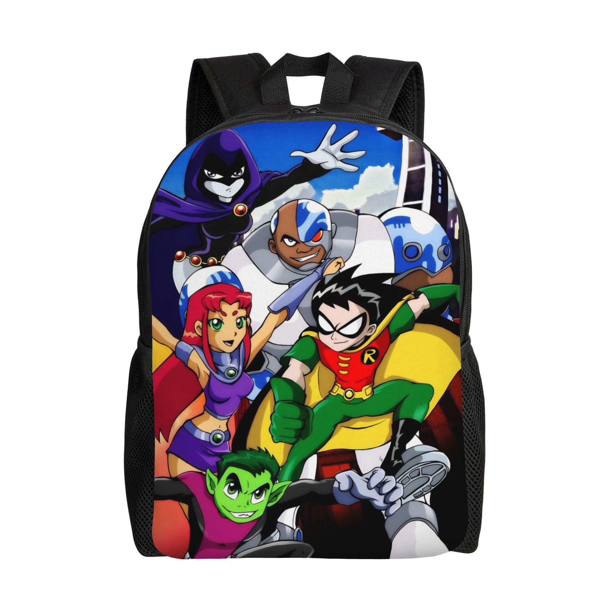 Cartoon Teen Titans Go Rugzak voor Mannen Vrouwen Cool Middelbare School Wandelen Reizen Dagrugzak Laptop Schoudertas met Zak