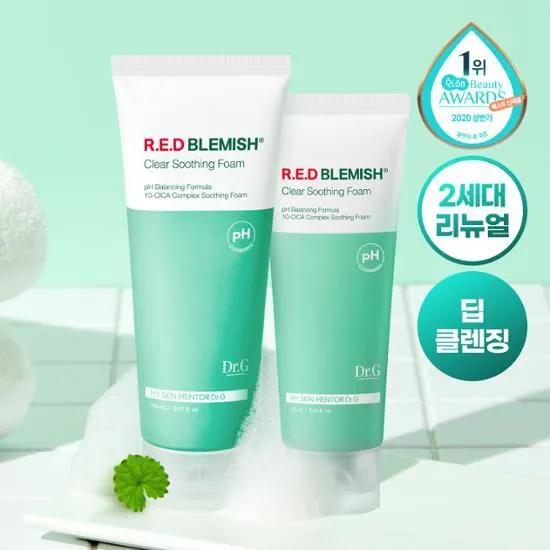 Доктор. G pH Cleansing Red Blemish Clear Успокаивающая пенка Двойной набор (150мл+150мл)
