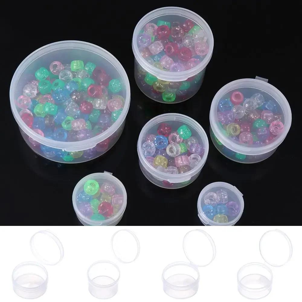 Square Round Plastic Transparent Storage Box Small Items Sundries Organizer Case Jewelry Beads Container Box Tools Accessories