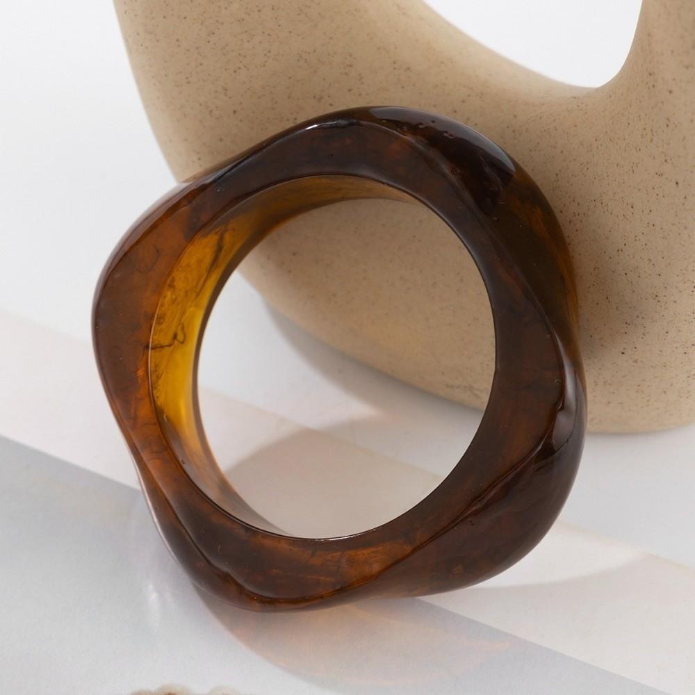 Y2K Irregular Wide Bracelet Bohemian Retro Hand Ring Creative Acrylic Bangle  Girls