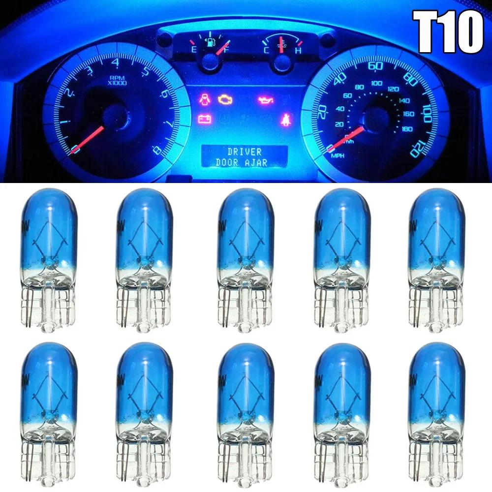 10pcs Car T10 Halogen 5W Wedges 12V Auto Lamp White Bulbs Instrument Light Reading Lights Clearance Lamp Accessories